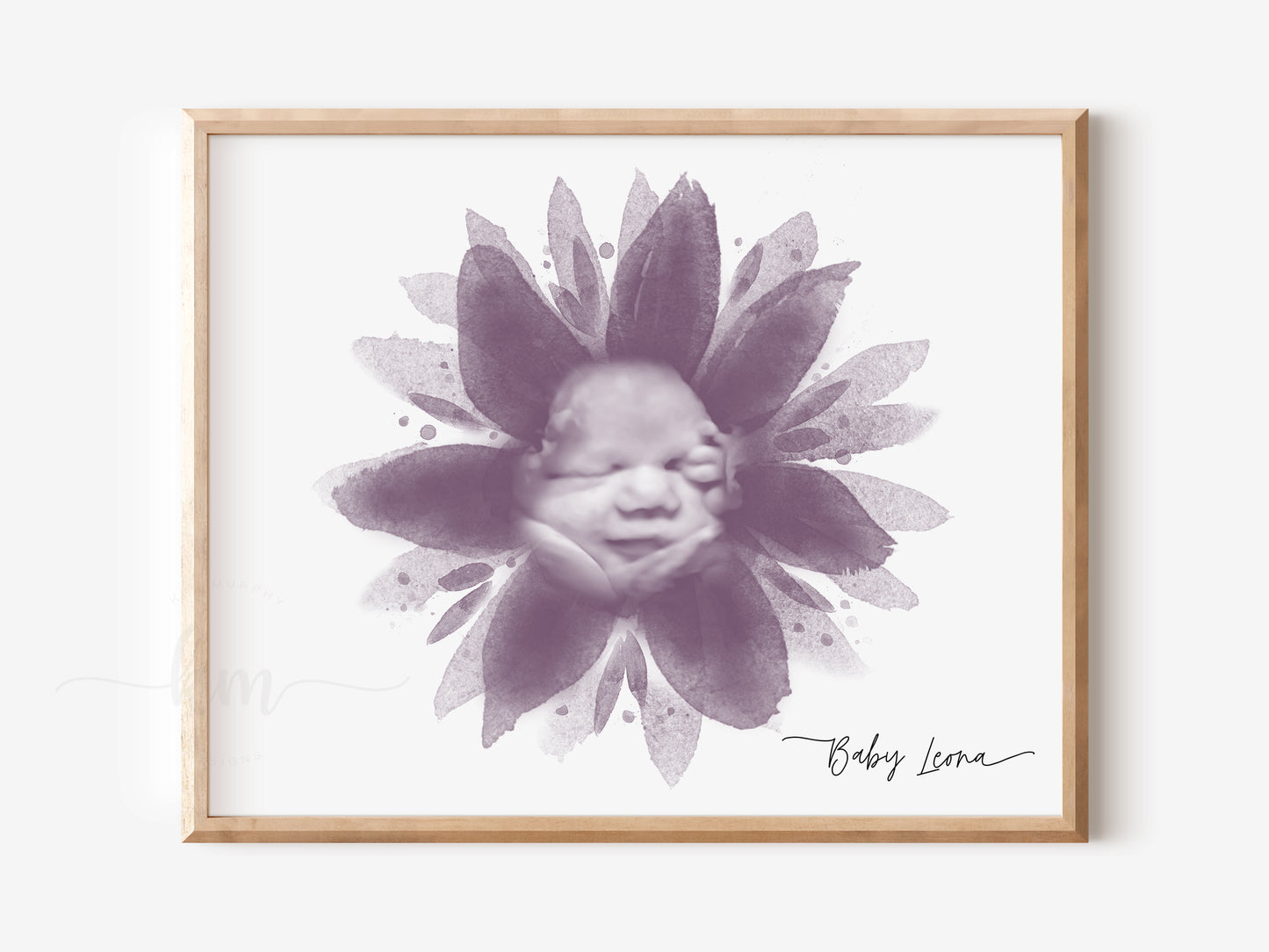 Flower Watercolor 3D Ultrasound Art