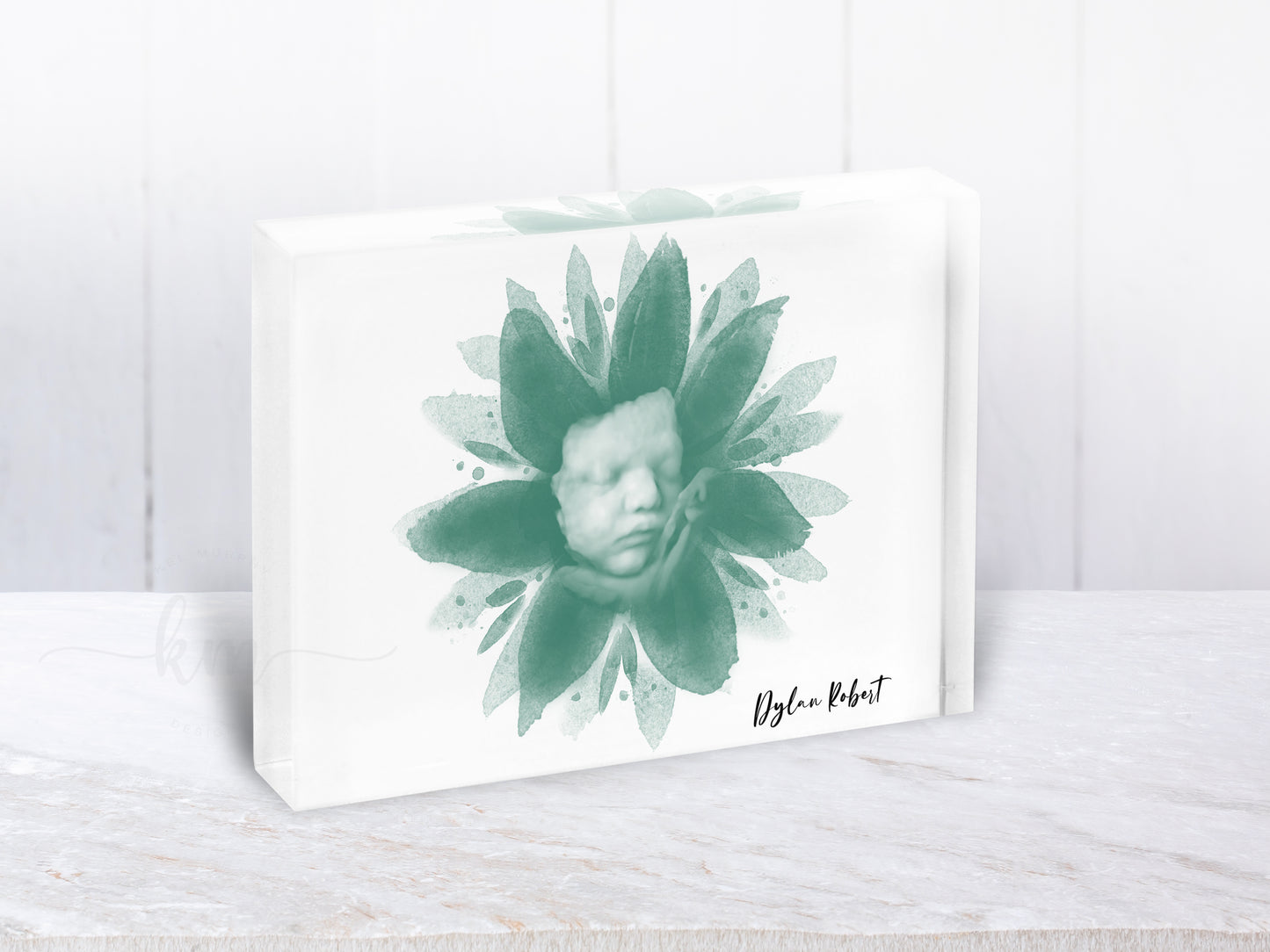 Flower Watercolor 3D Ultrasound Art