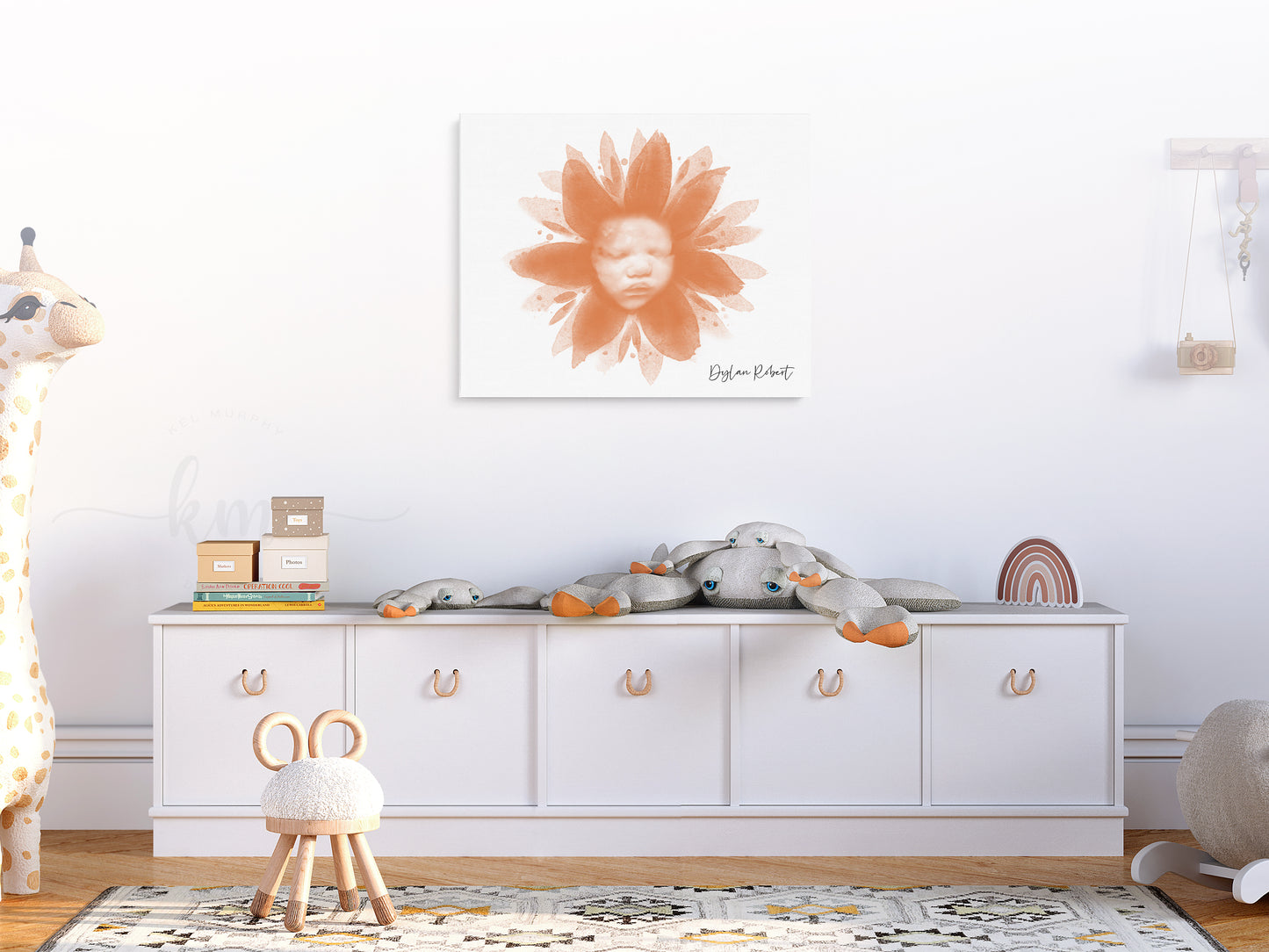 Flower Watercolor 3D Ultrasound Art