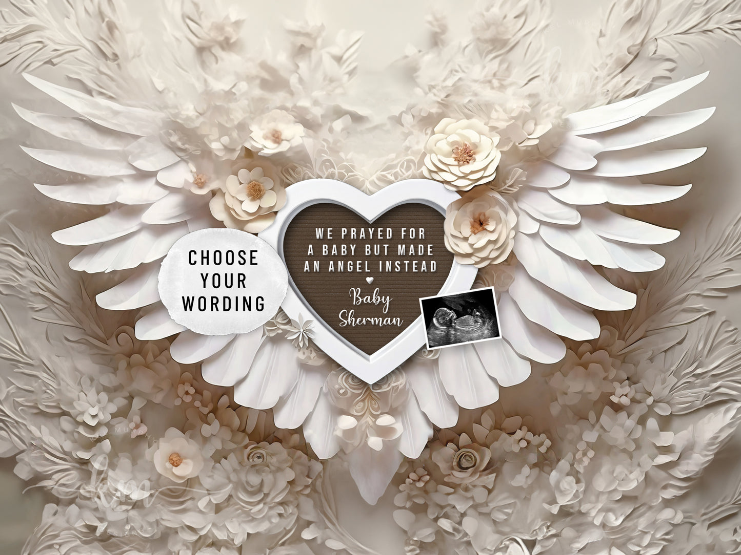 Boho Floral Baby Loss Announcement