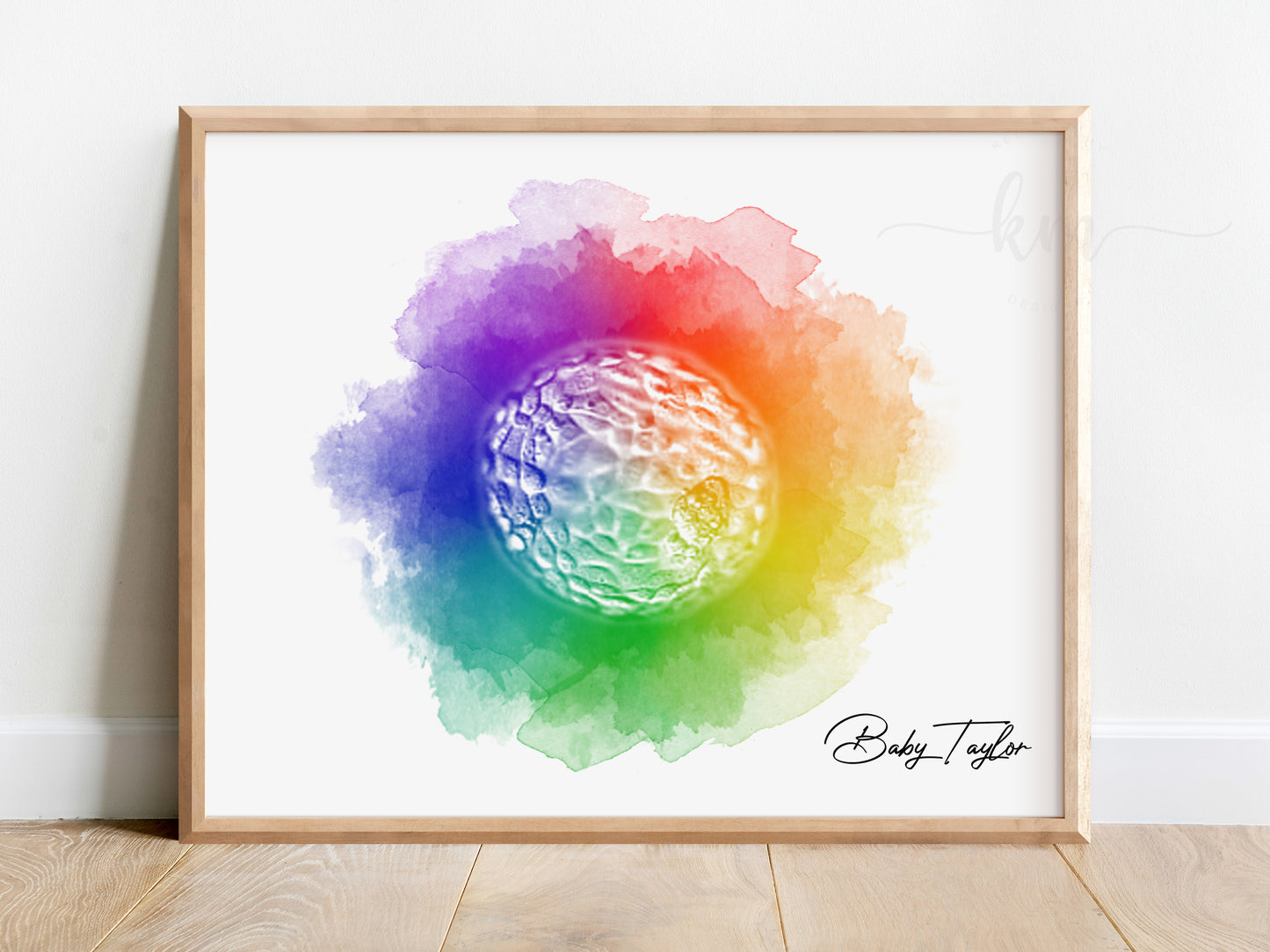 Rainbow Baby Watercolor IVF Embryo Art
