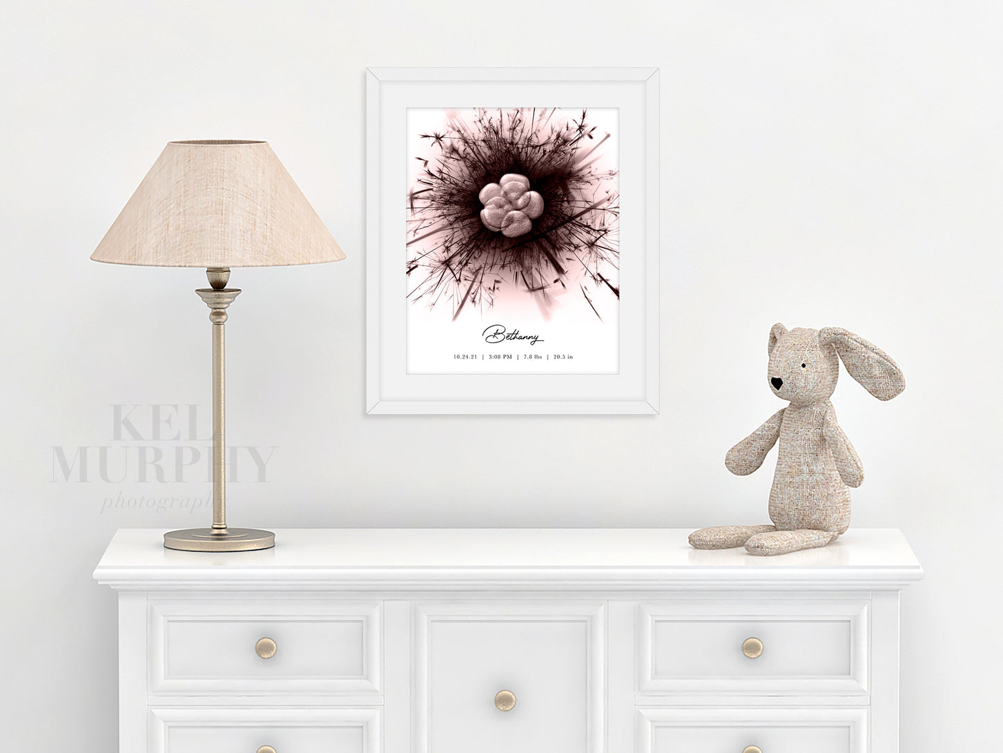 IVF embryo fertility gift art print dandelion wish blow framed in nursery personalized