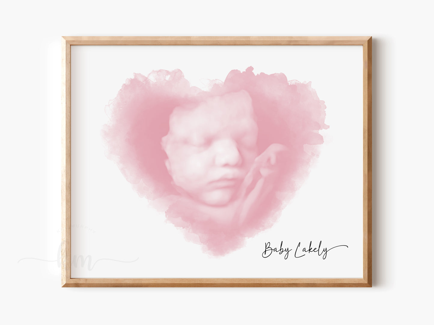 Heart Watercolor Ultrasound Art