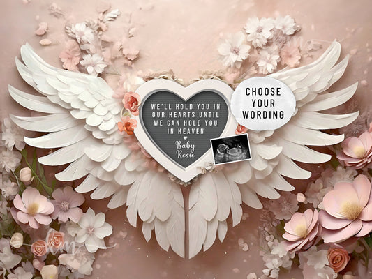 Peach Floral Baby Loss Announcement