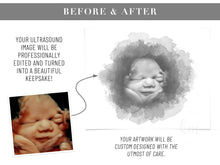 Load image into Gallery viewer, Baby Shower Guestbook Art with Pen &amp; Ink Ultrasound
