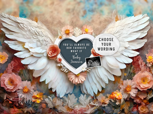 Pink Floral Baby Loss Announcement