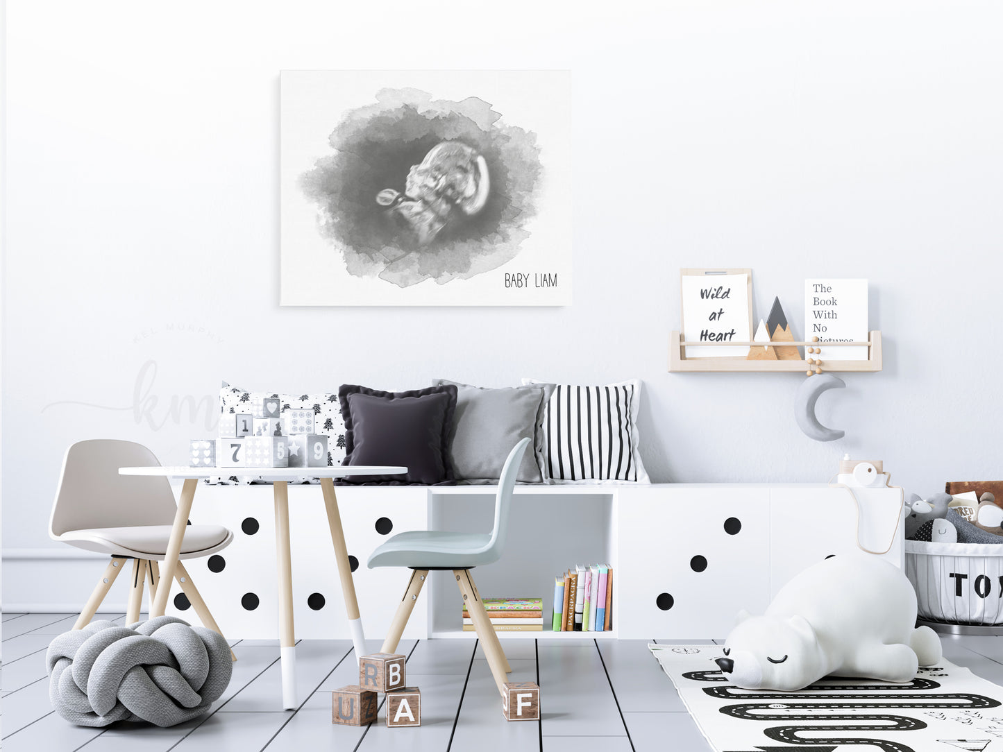 Oval Watercolor Ultrasound Art