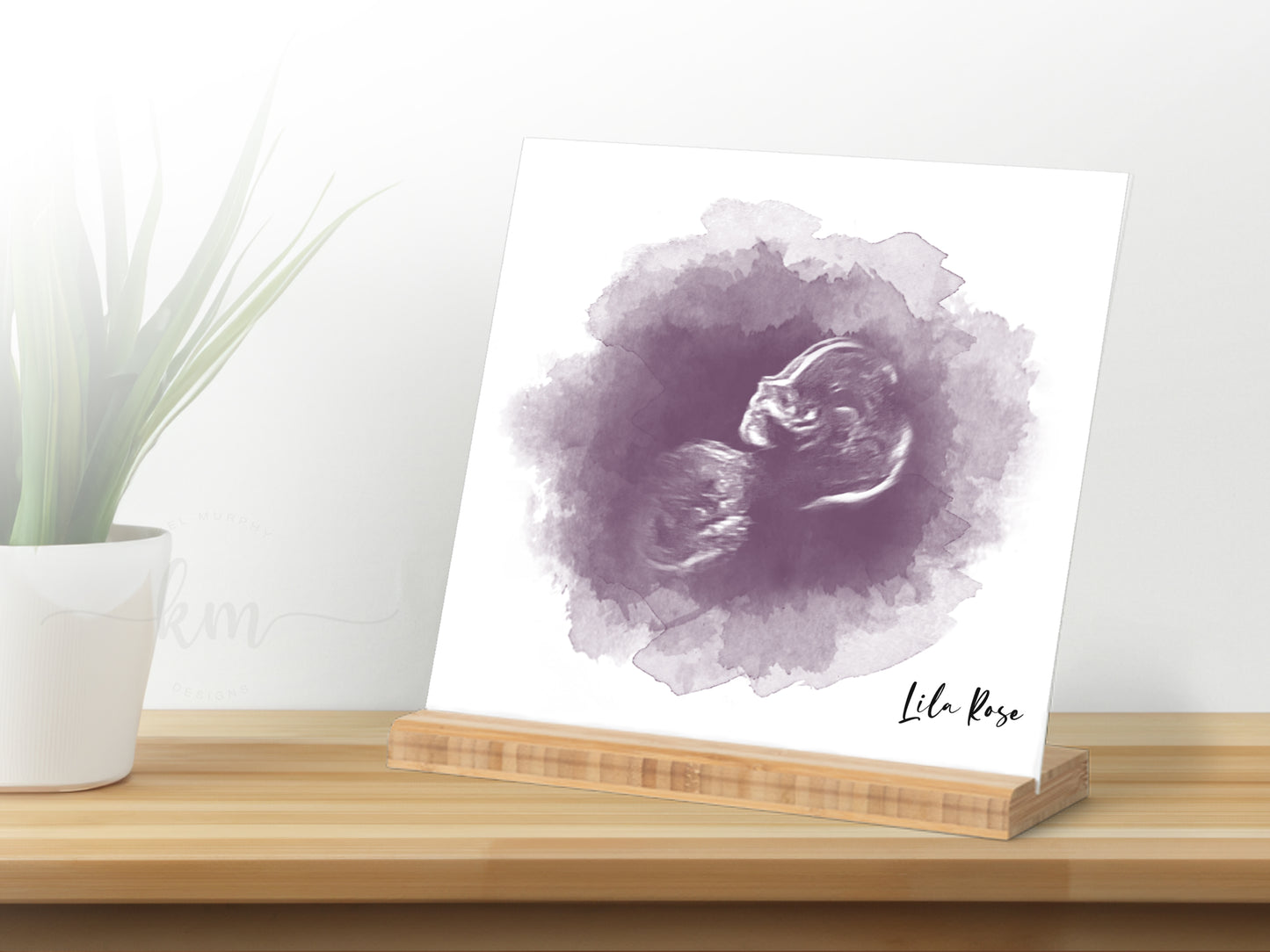 Oval Watercolor Ultrasound Art