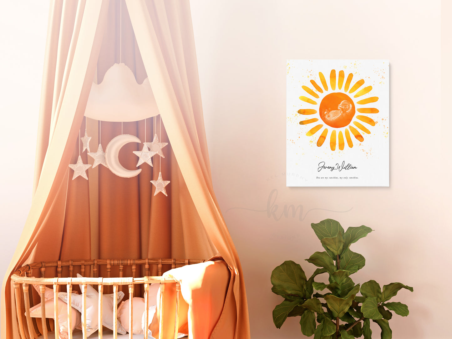You Are My Sunshine Watercolor Ultrasound Art