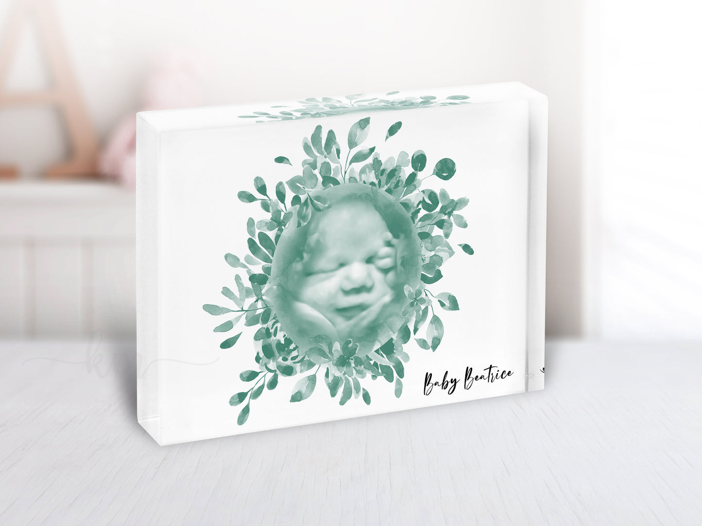 Floral Wreath Watercolor Ultrasound Art