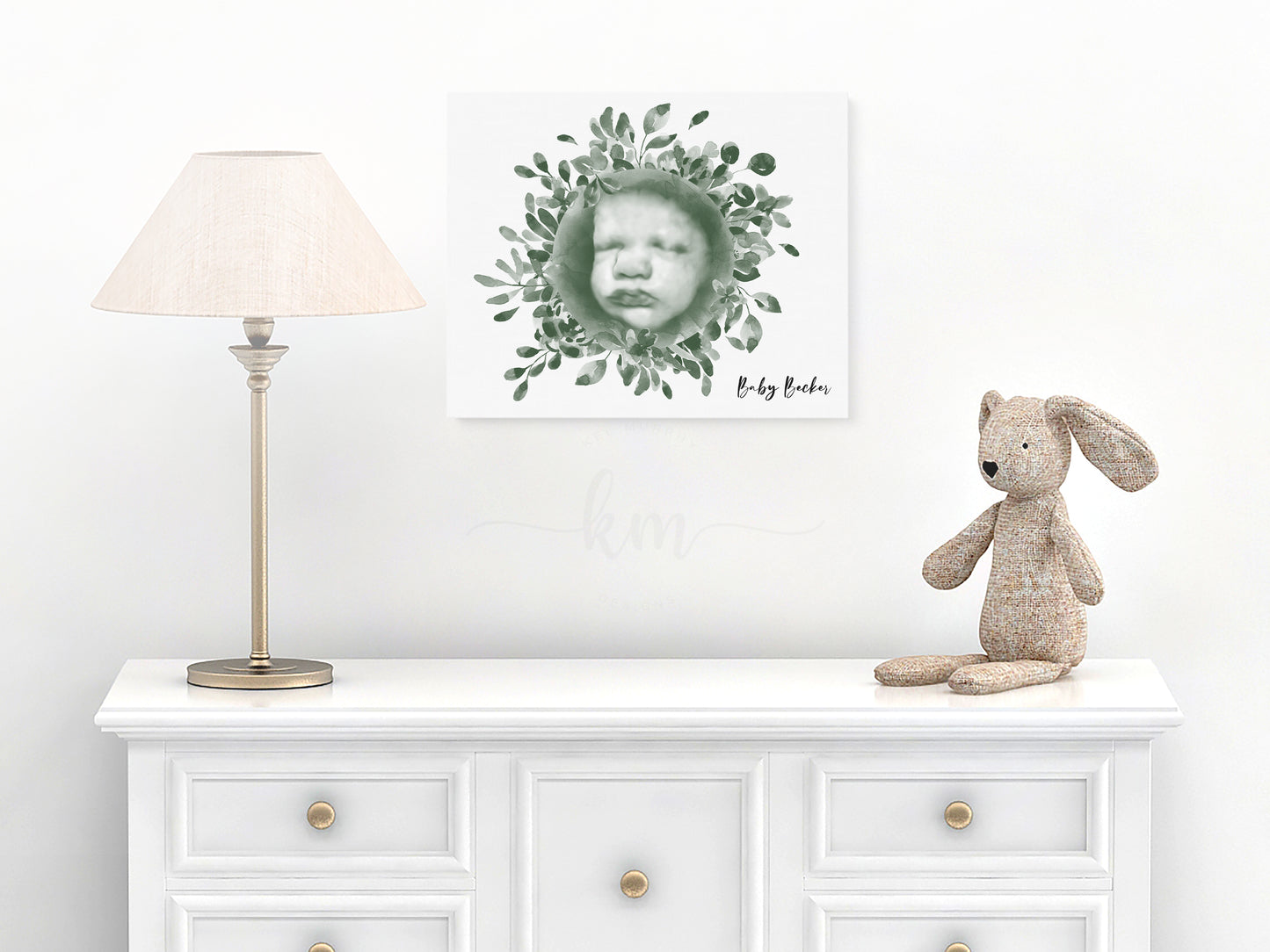 Floral Wreath Watercolor Ultrasound Art