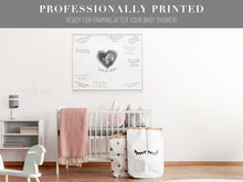 Load image into Gallery viewer, Baby Shower Guestbook Art with Heart Watercolor Ultrasound
