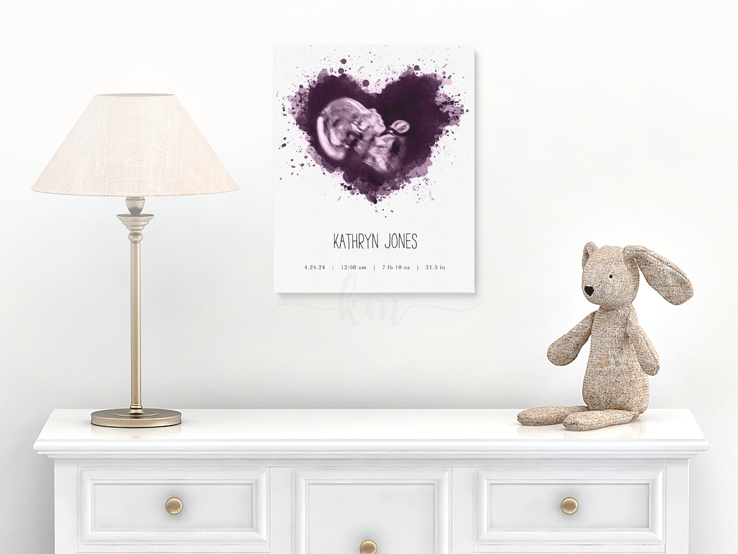 Splatter Heart Ultrasound Art (Vertical)