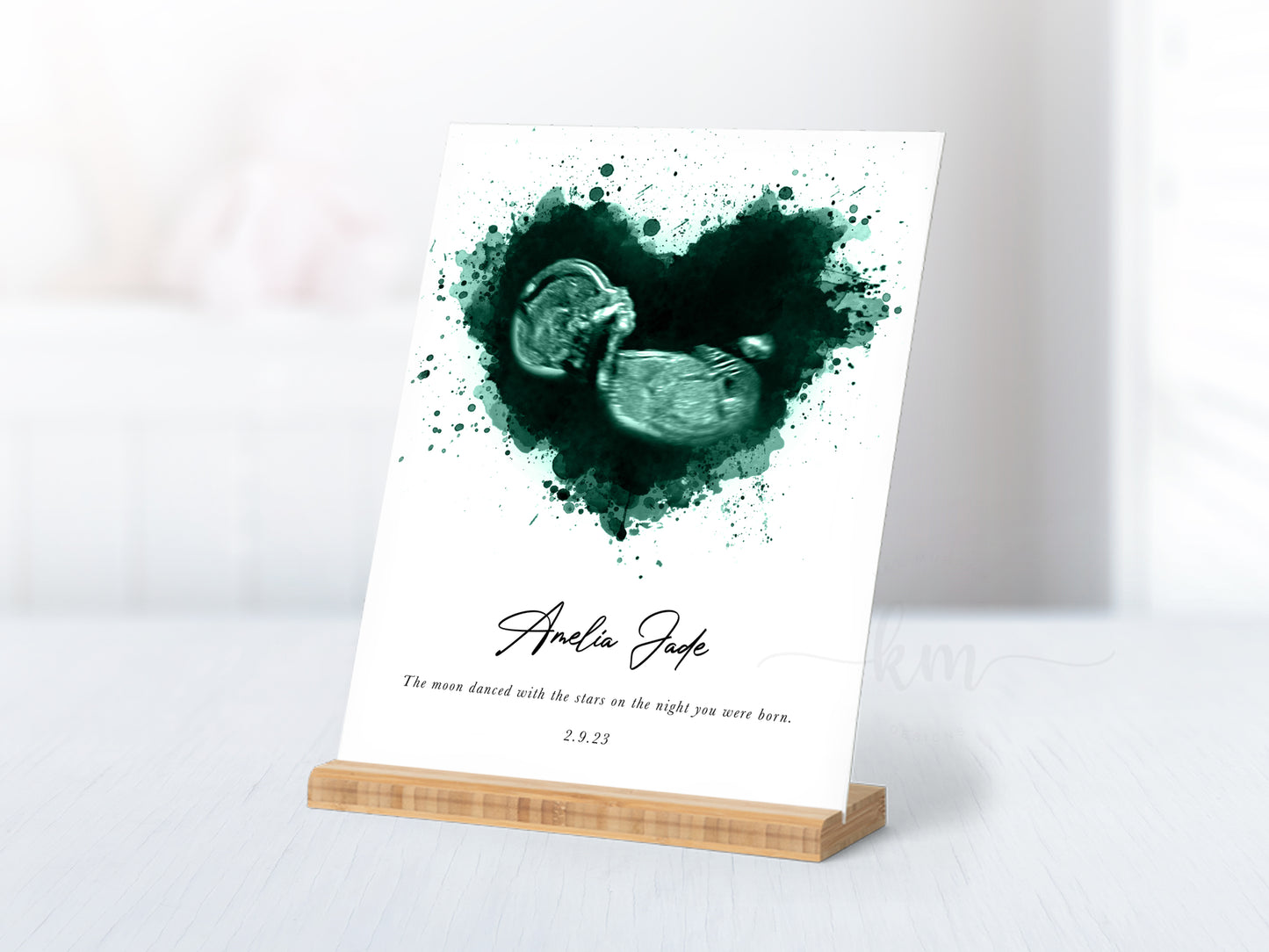 Splatter Heart Ultrasound Art (Vertical)