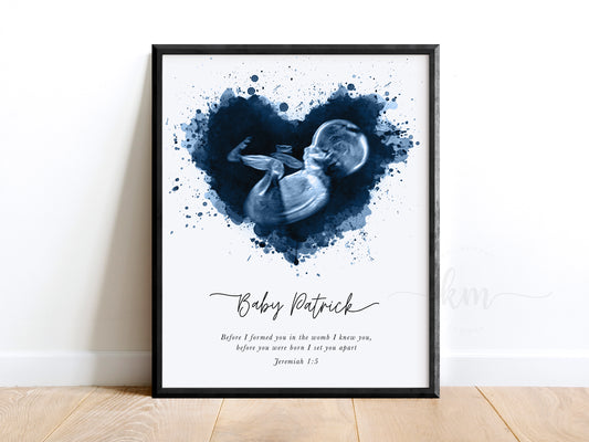 Splatter Heart Ultrasound Art (Vertical)