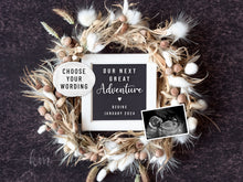 Load image into Gallery viewer, Boho Wreath Digital Pregnancy Announcement
