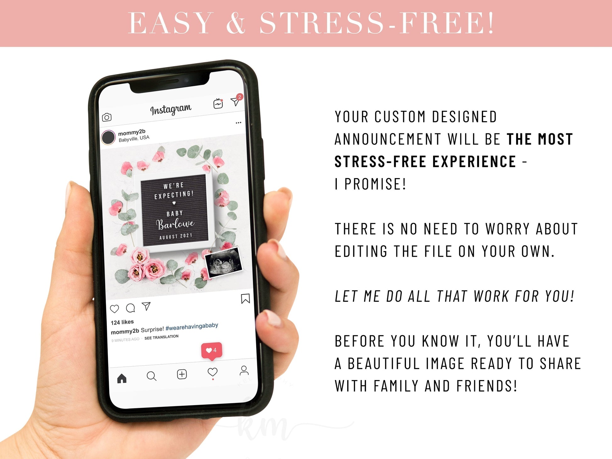Digital Pregnancy Announcement easy and stress-free social media idea 