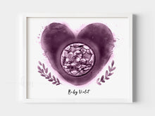 Load image into Gallery viewer, Heart with Branches Watercolor IVF Embryo Art
