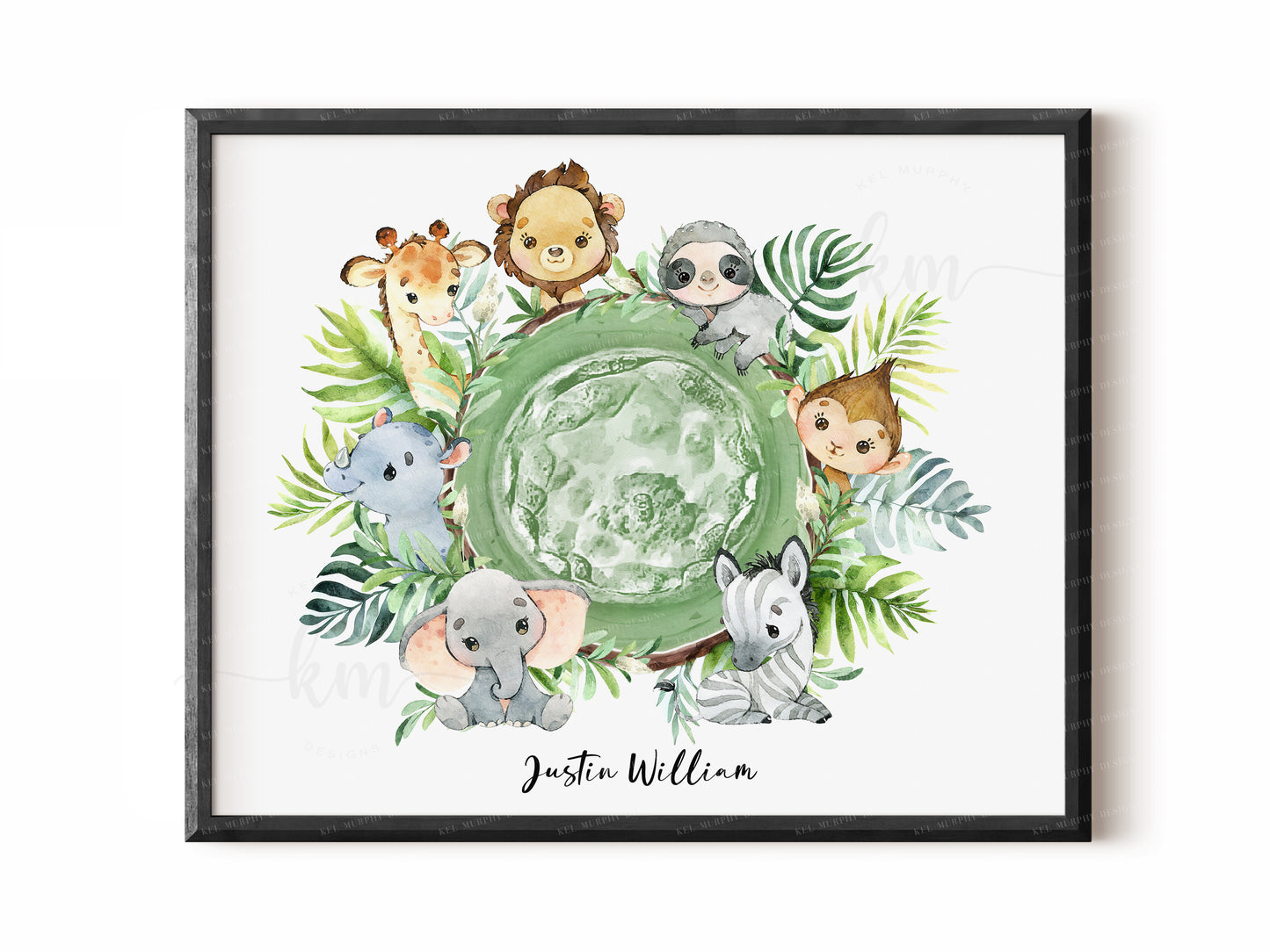 Hand-Painted Safari Watercolor Embryo Art