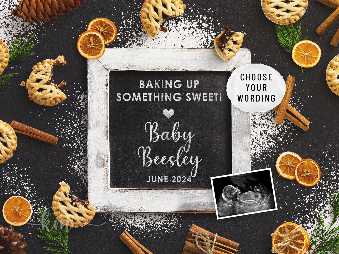 Baking Up Something Sweet Digital Pregnancy Announcement