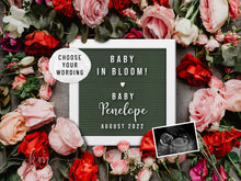 Load image into Gallery viewer, Pink &amp; Red Flowers Digital Pregnancy Announcement
