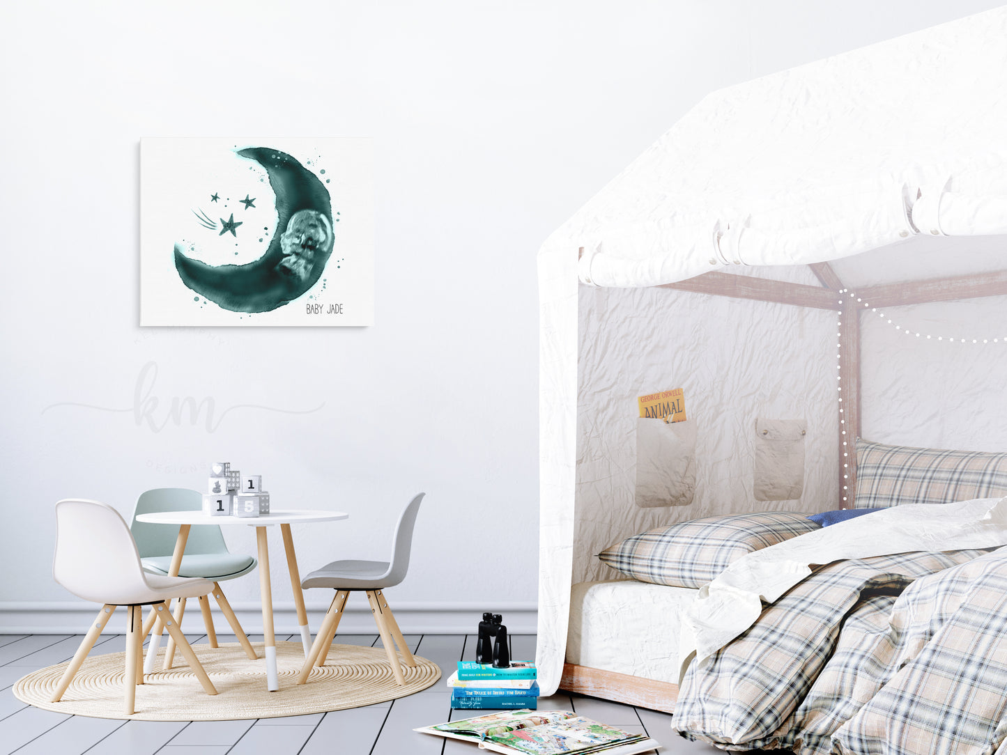 Moon and Stars Ultrasound Art