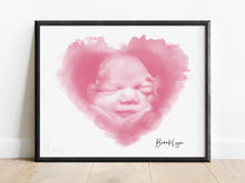 Load image into Gallery viewer, Heart Watercolor 3D Ultrasound Art
