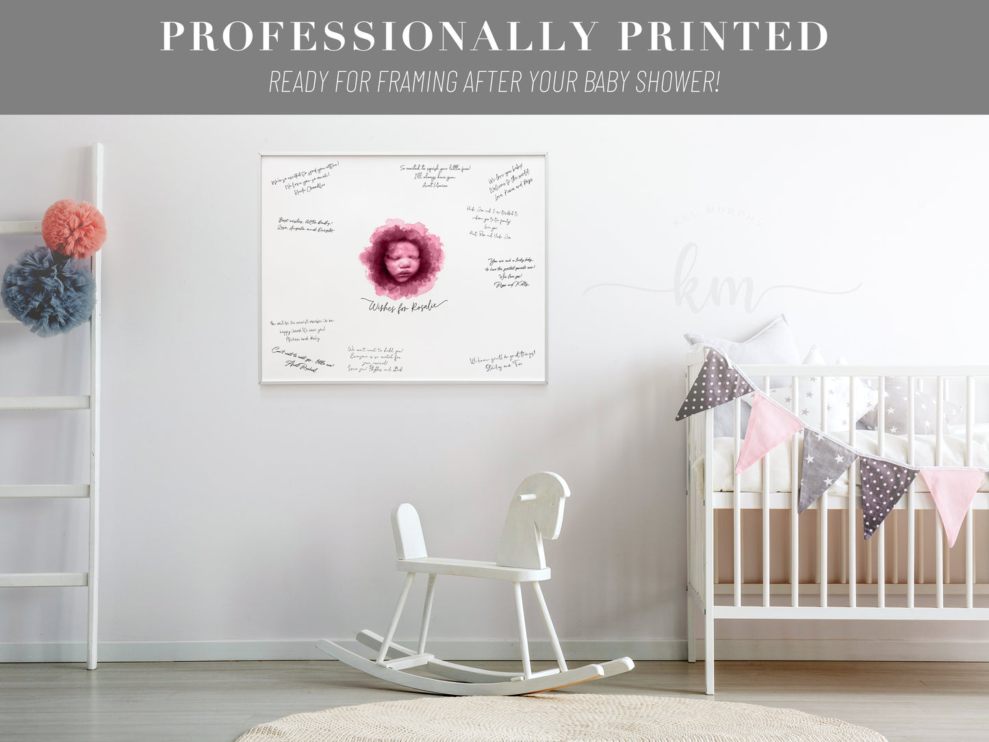 Baby Shower Guestbook Art with Ultrasound