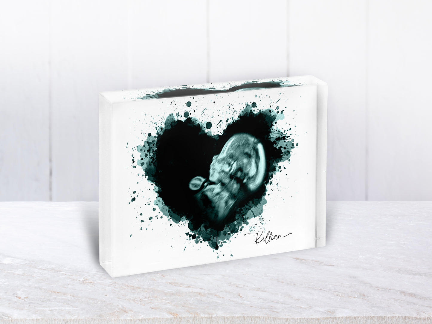 Splatter Heart Pen & Ink Ultrasound Art