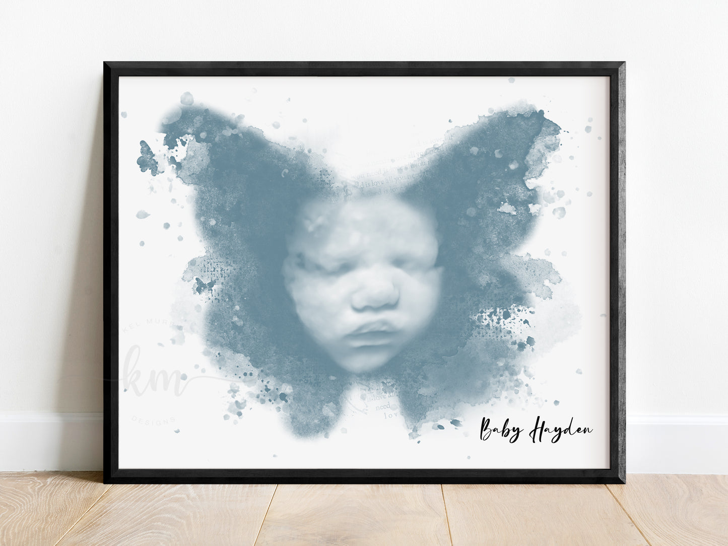 Butterfly Watercolor Ultrasound Art
