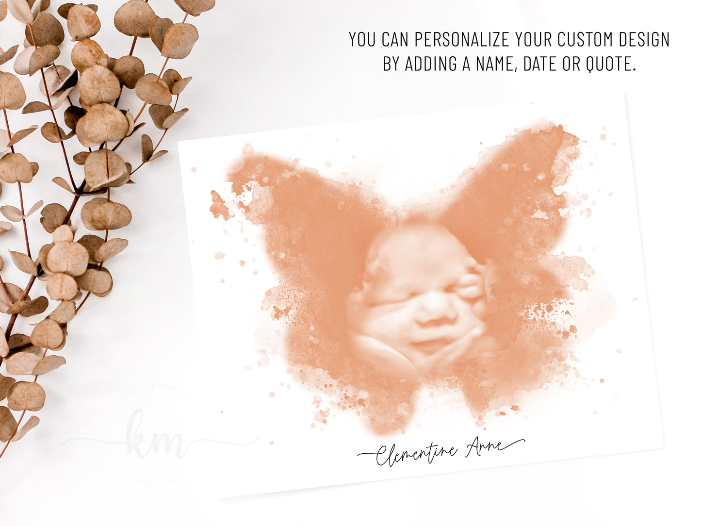 Butterfly Watercolor Ultrasound Art
