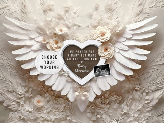 Boho Floral Baby Loss Announcement