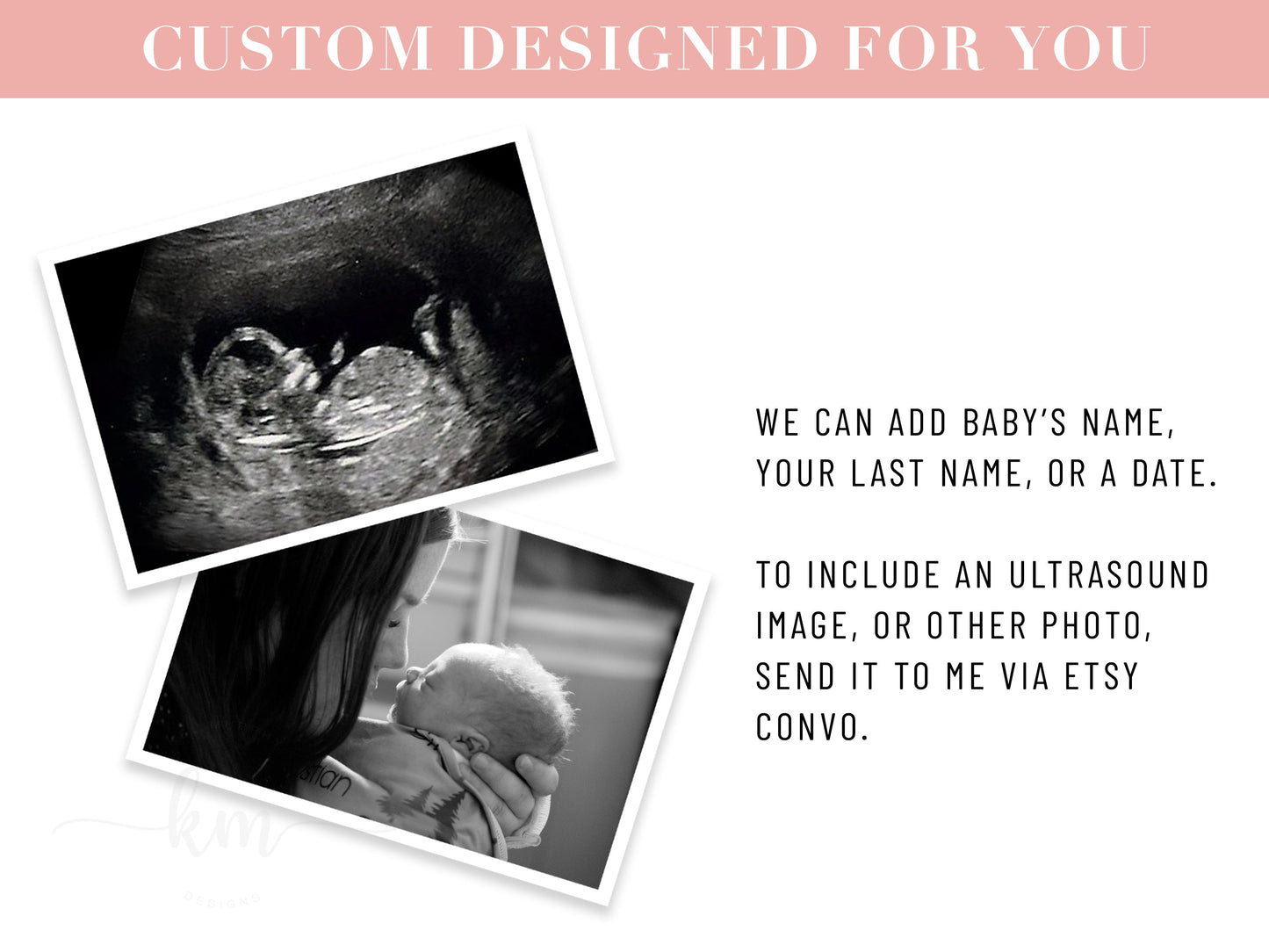 Baby Loss, Pregnancy Loss Announcement is custom designed for you. We can use your ultrasound image or photo.