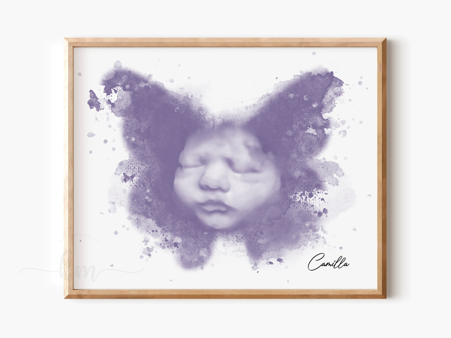 Butterfly Watercolor Ultrasound Art