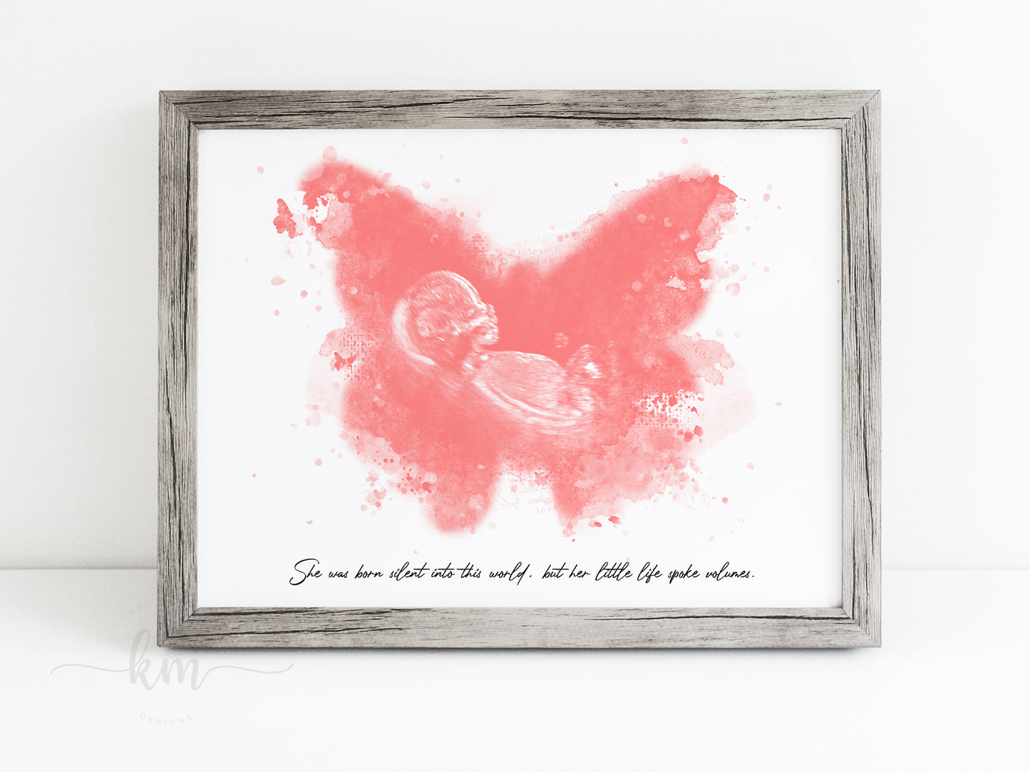 Infant Loss Butterfly Watercolor Ultrasound Art