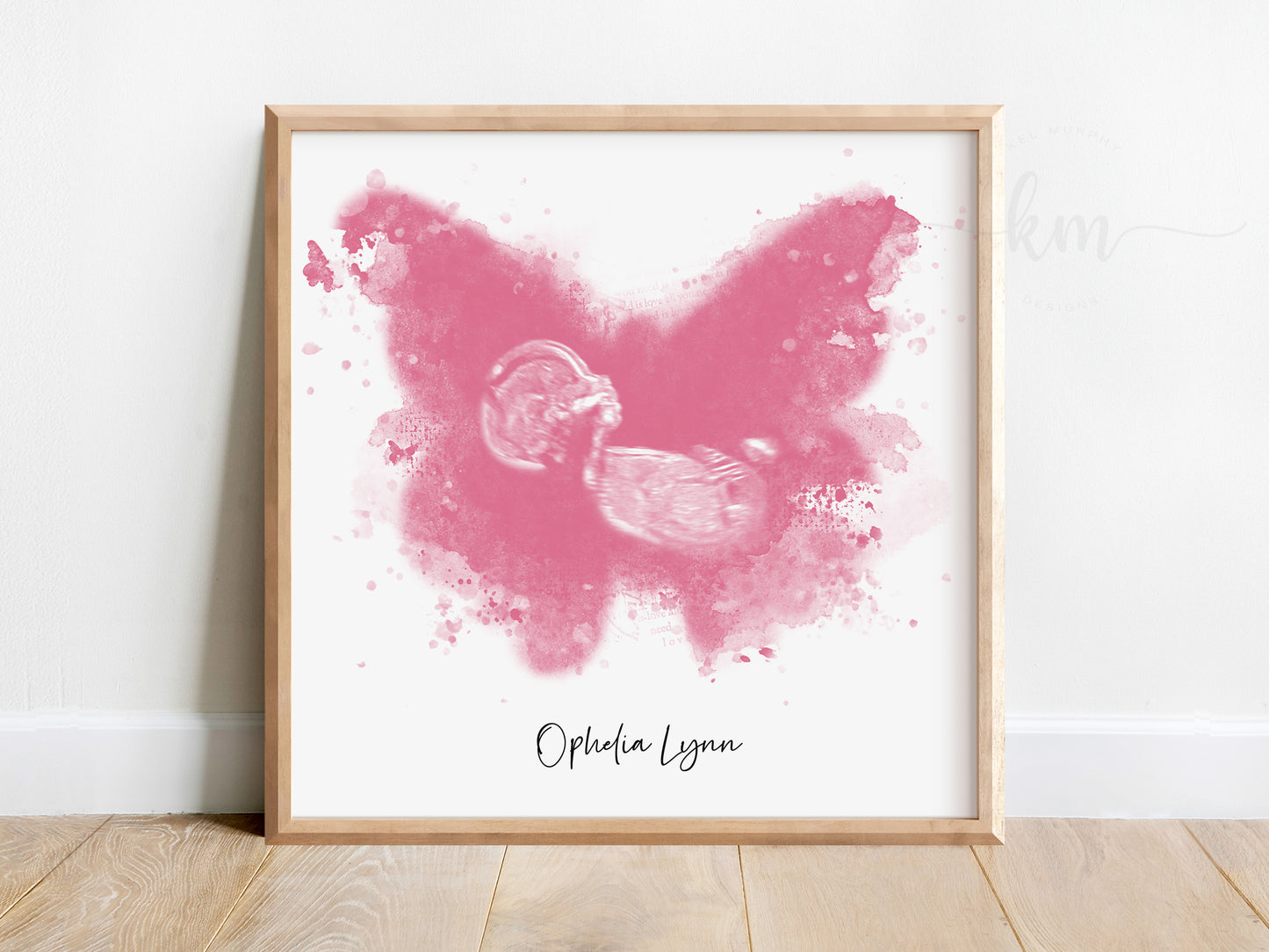 Butterfly Watercolor Ultrasound Art