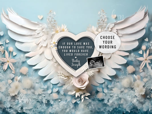 Light Blue Baby Loss Announcement