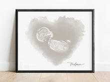 Load image into Gallery viewer, Heart Watercolor Ultrasound Art
