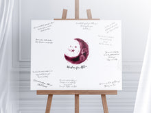 Load image into Gallery viewer, Baby Shower Guestbook Art with Moon Pen &amp; Ink Ultrasound
