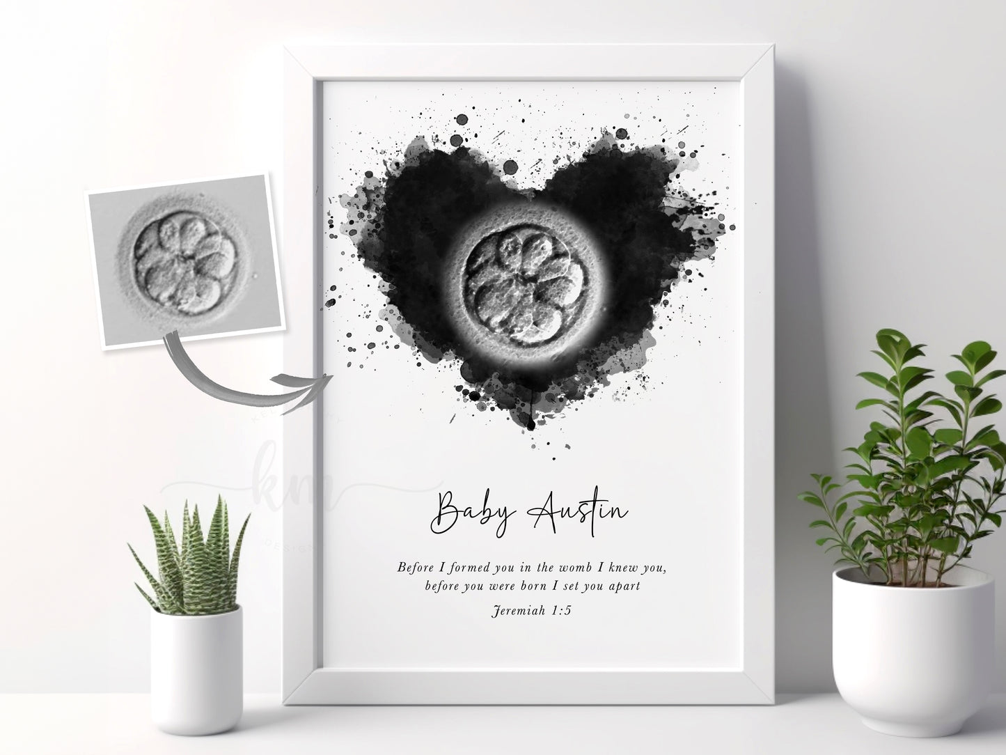 Splatter Heart IVF Embryo Art