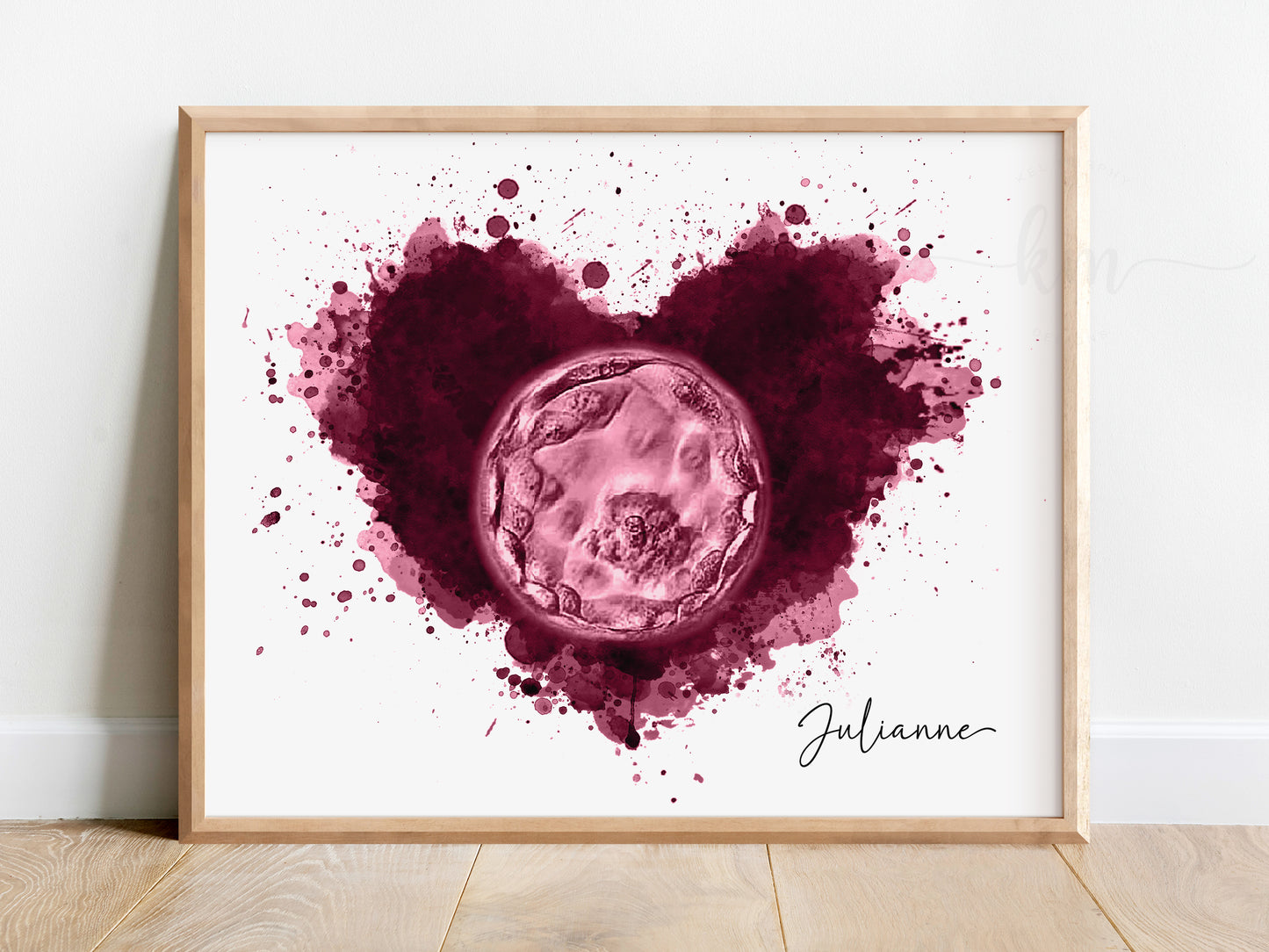 Splatter Heart IVF Embryo Art