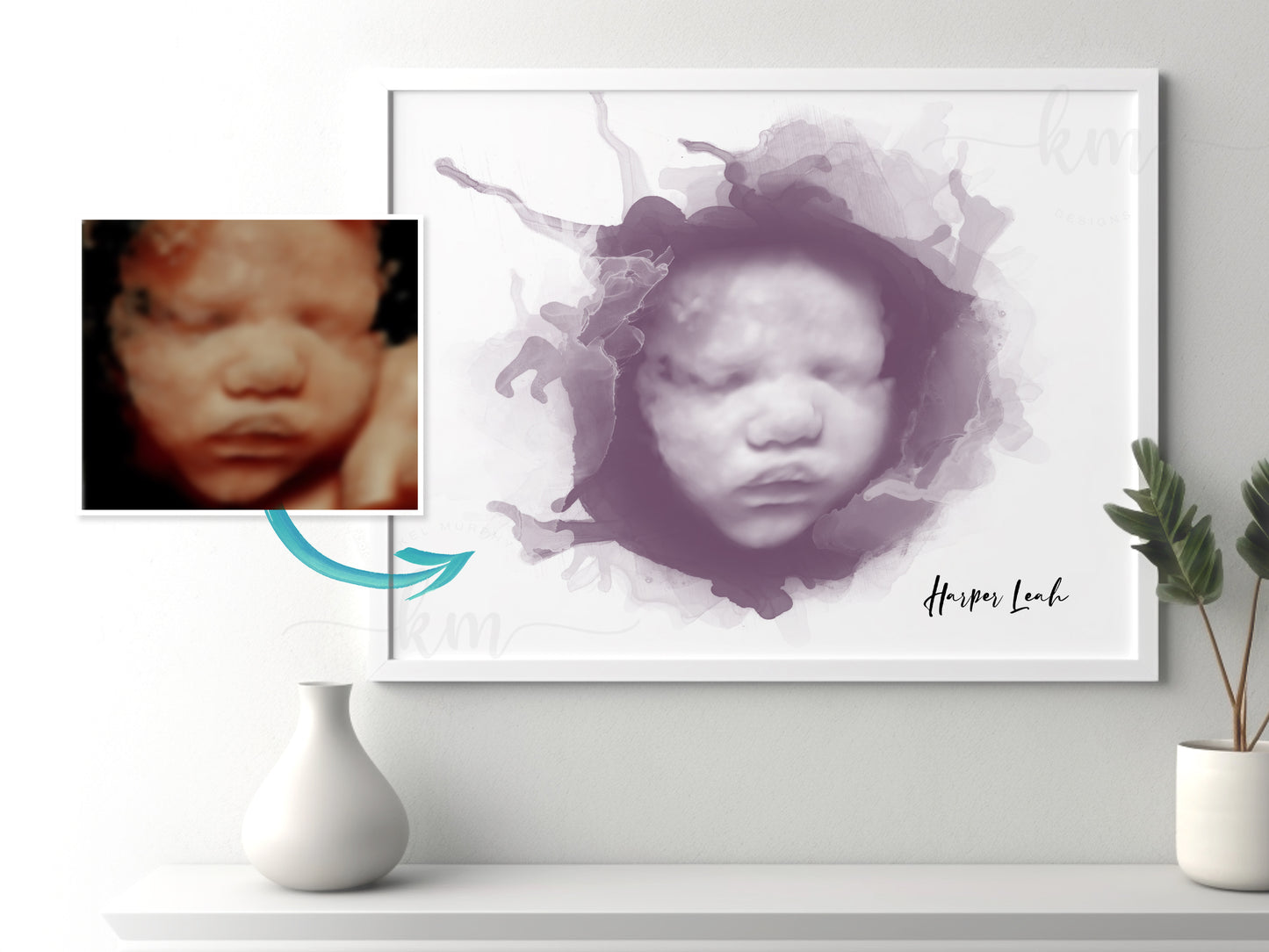 Alcohol Ink 3D Ultrasound Art