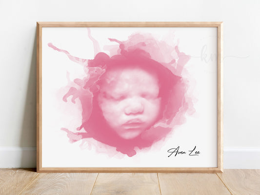 Alcohol Ink 3D Ultrasound Art