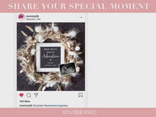 Load and play video in Gallery viewer, Boho Wreath Digital Pregnancy Announcement
