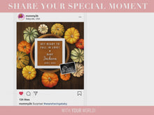 Load and play video in Gallery viewer, Fall Pumpkin Wreath Digital Pregnancy Announcement

