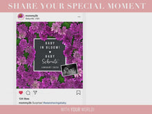 Load and play video in Gallery viewer, Purple Flowers Digital Pregnancy Announcement
