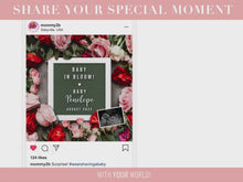 Load and play video in Gallery viewer, Pink &amp; Red Flowers Digital Pregnancy Announcement
