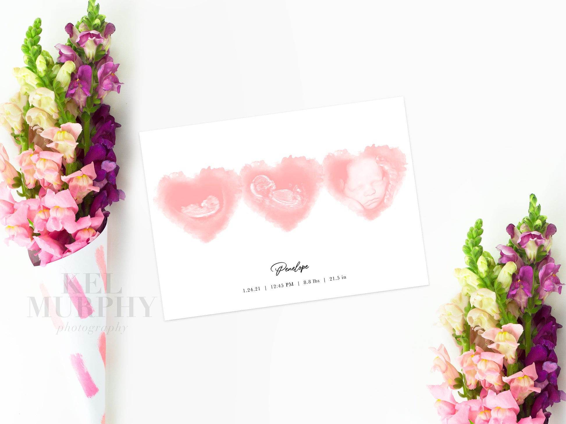3 ultrasounds art prints watercolored hearts 2d 3d sonograms triplets