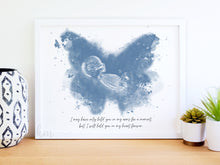 Load image into Gallery viewer, Infant Loss Butterfly Watercolor Ultrasound Art

