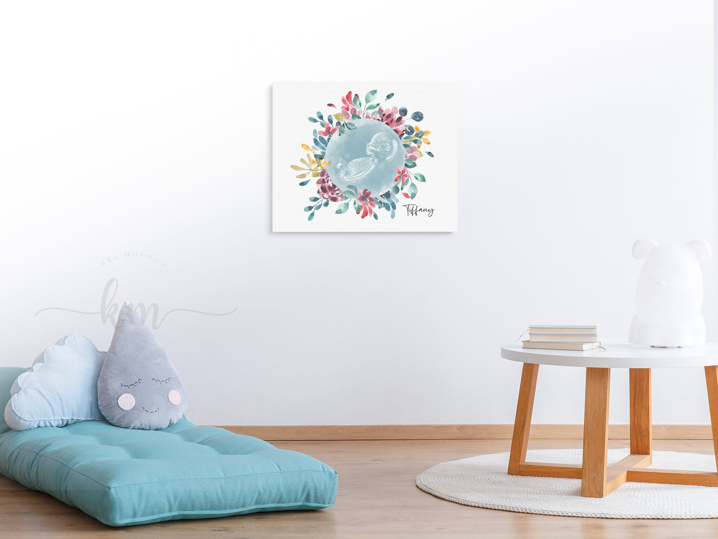 Flower Wreath Watercolor Ultrasound Art